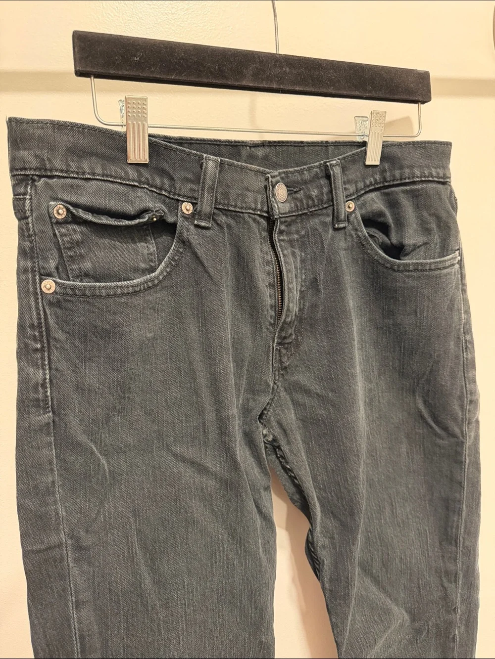 Levi's Black Denim Jeans with Leather Brand Patch